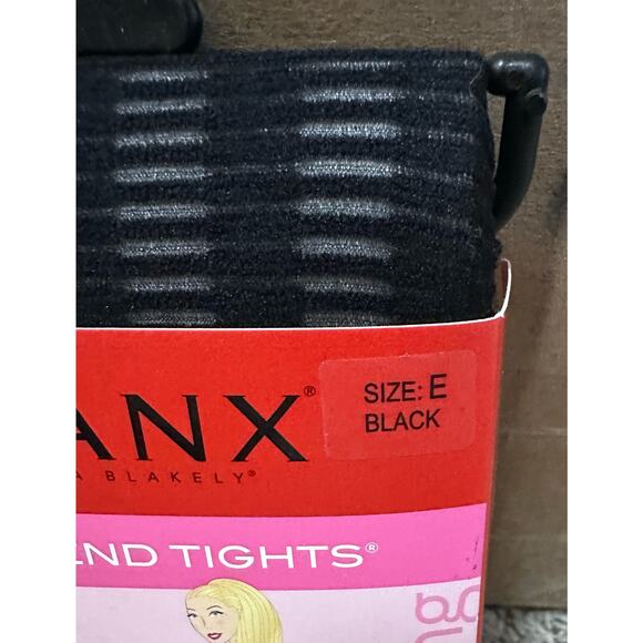 Spanx' All Lined Up' Tights Black Size E New Geometric Pattern - Picture 2 of 4